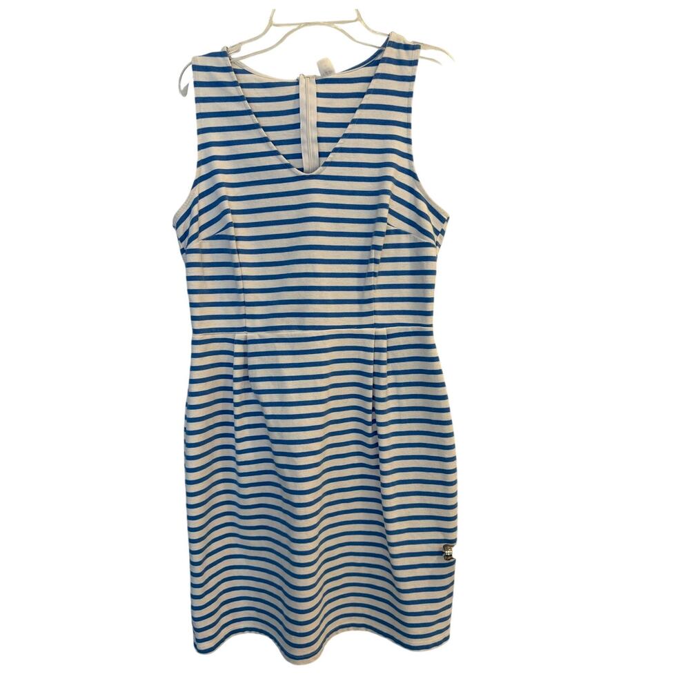 OLD NAVY Striped Sleeveless Dress Blue White Nautical Summer Mini Knit Medium
